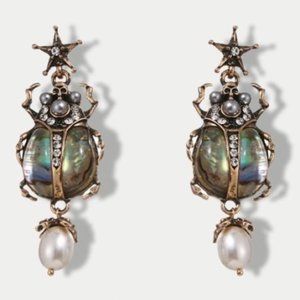 gold insects earrings
